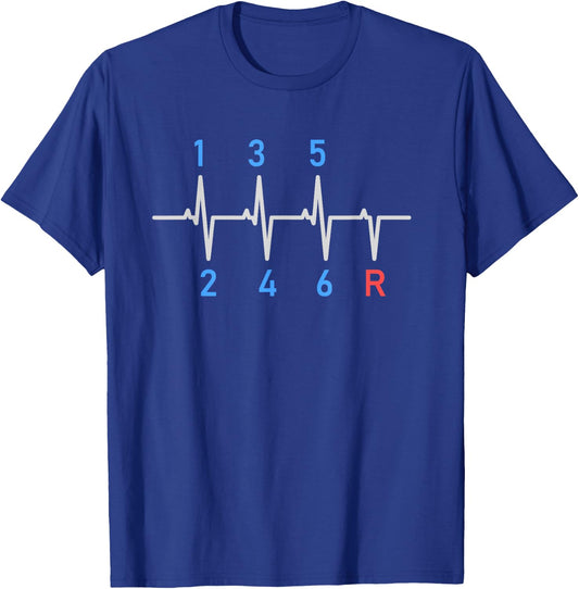 6 Speeds Gear Shift Manual Transmission Funny Car Race Gift T-Shirt - T-Shirt | Royal