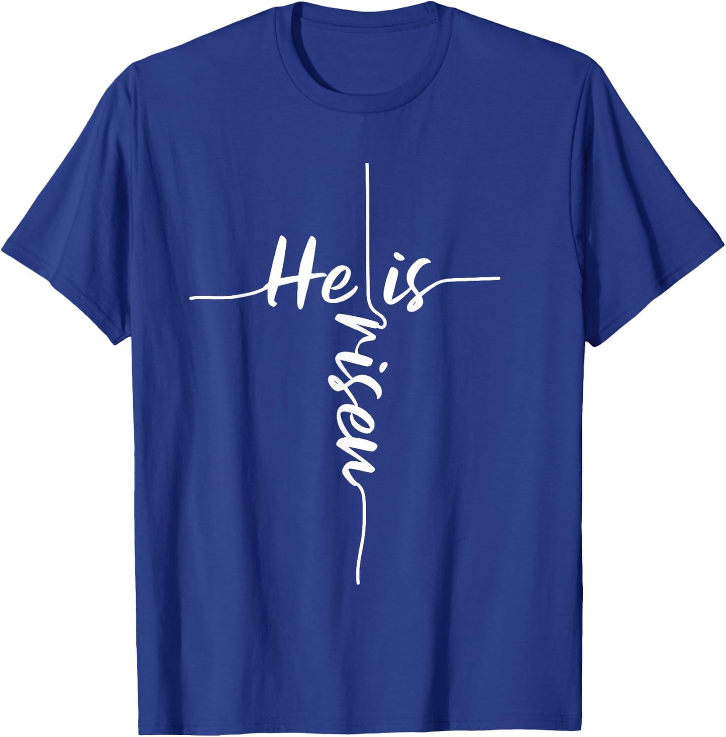 He is Risen Easter Day Jesus Cross Religious Christian Bible Small T-Shirt - T-Shirt | Royal