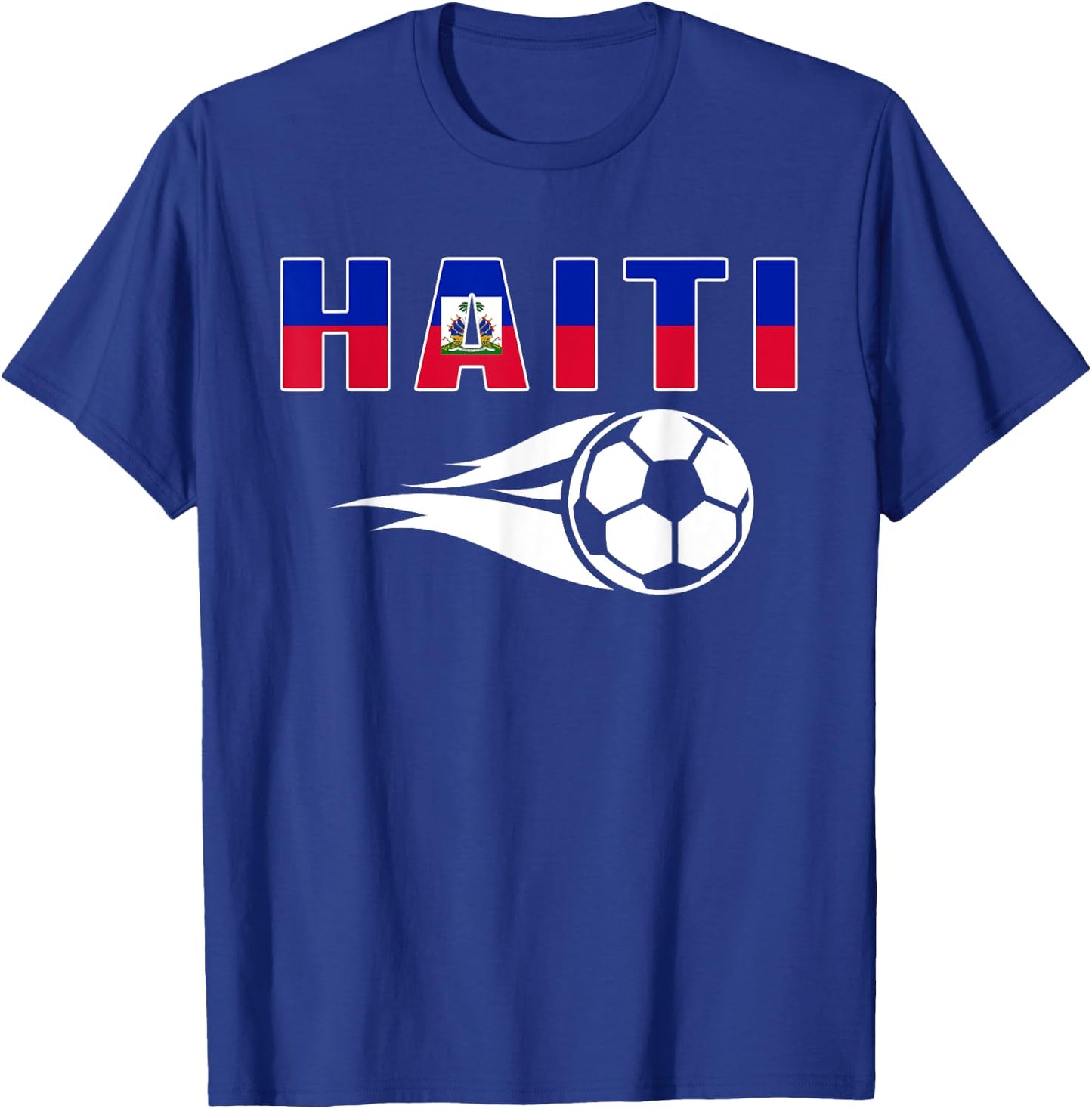 Proud Haiti Soccer Fans Jersey Haitian Flag Football Lovers T-Shirt - T-Shirt | Royal