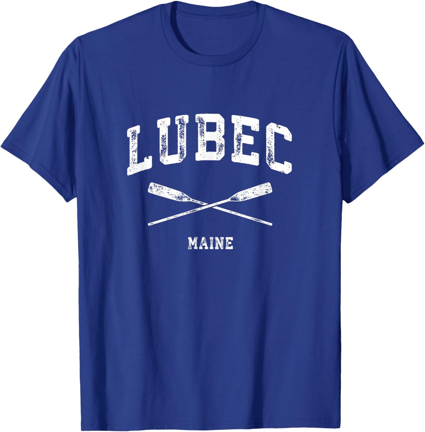 Lubec Maine Vintage Nautical Crossed Oars T-Shirt - T-Shirt | Royal