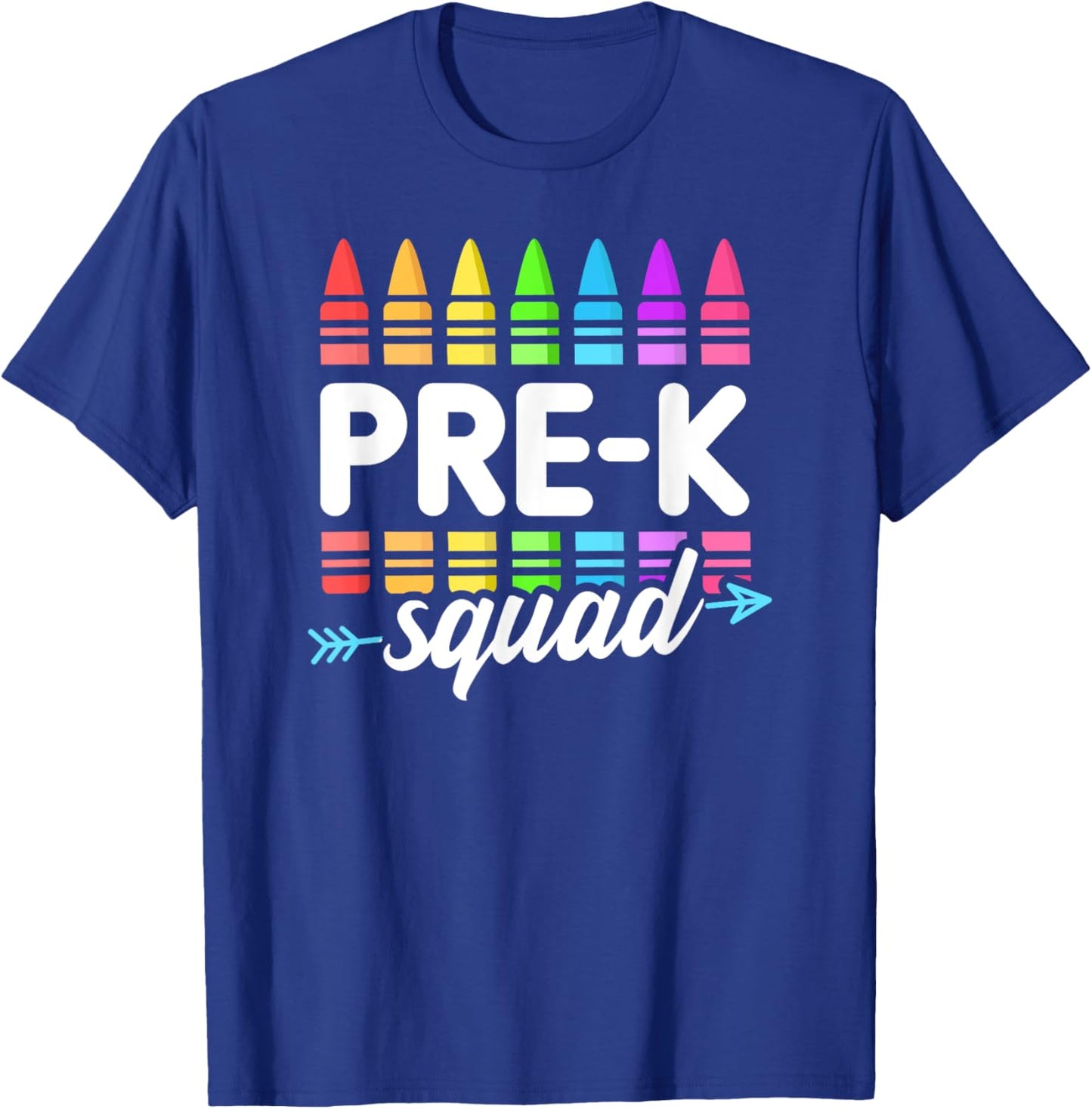 Pre-K Squad Teacher Team Crew Hello Back School Graduation Women Kids T-Shirt - T-Shirt | Royal