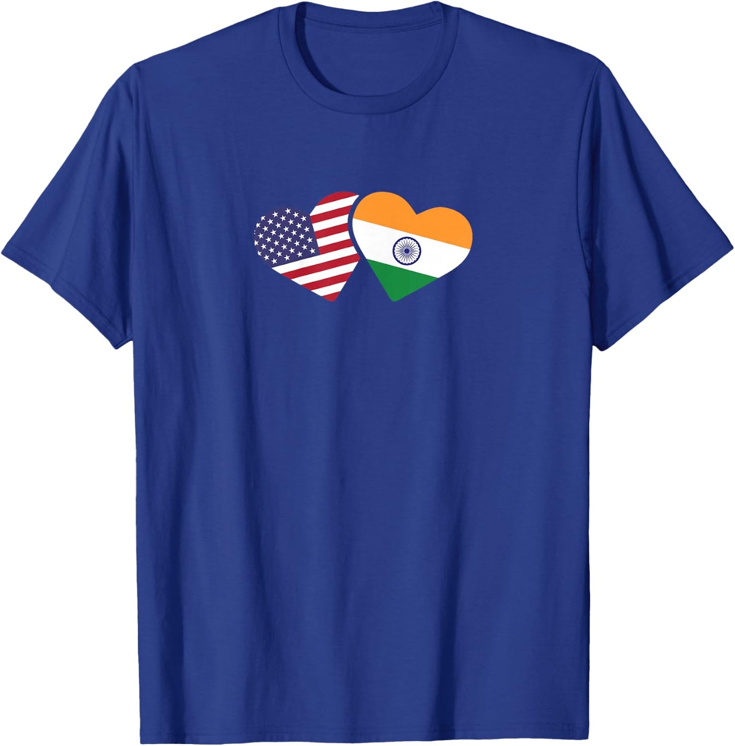 India USA Flag T Shirt Heart Indian American Love T-Shirt - T-Shirt | Royal