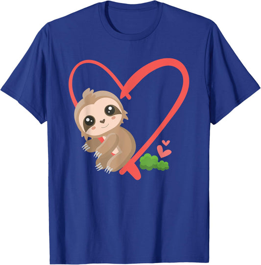 Cute Baby Sloth Valentines Day Gift Sloth T-Shirt - T-Shirt | Royal