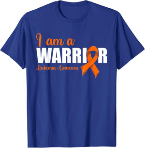 Blood Cancer Ribbon Shirt, Leukemia Awareness I Am A Warrior T-Shirt - T-Shirt | Royal