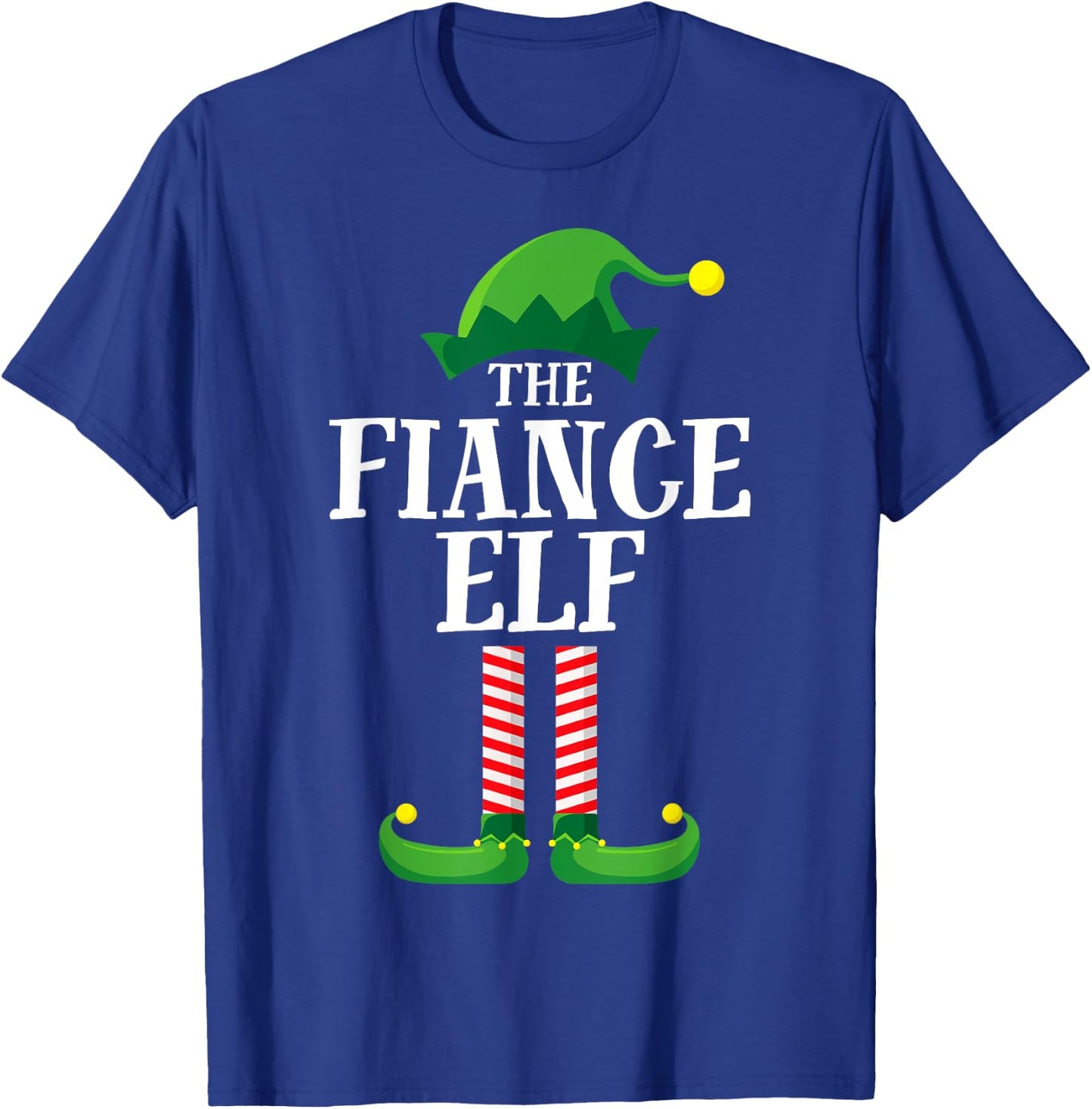 Fiance Elf Matching Family Group Christmas Party Pyjamas T-Shirt - T-Shirt | Royal