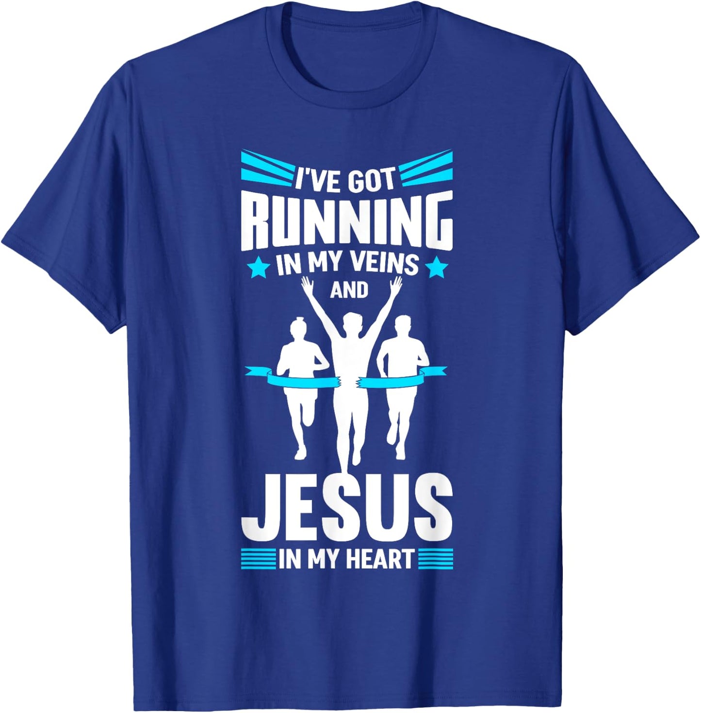 Marathon Runner Costume Running Jesus Quotes Marathoner T-Shirt - T-Shirt | Royal