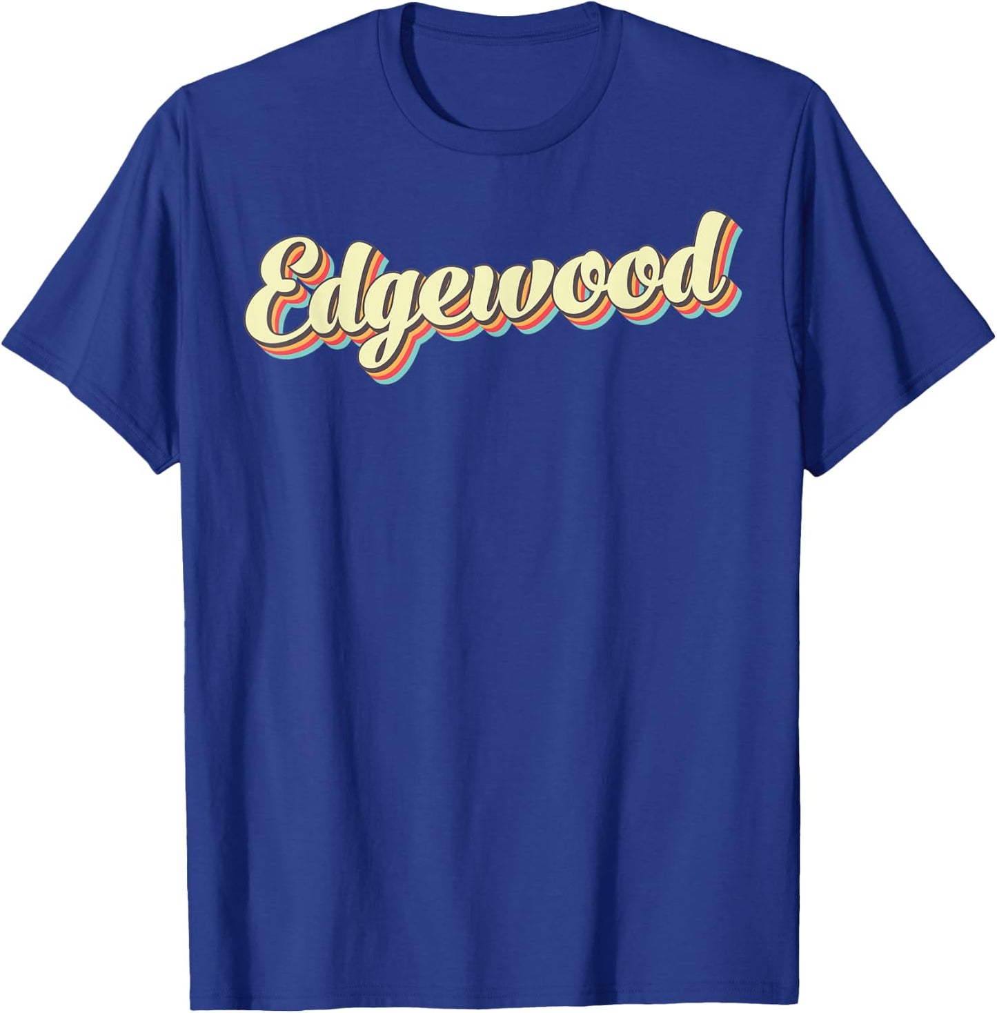 Edgewood Retro Art Baseball Font Vintage T-Shirt - T-Shirt | Royal