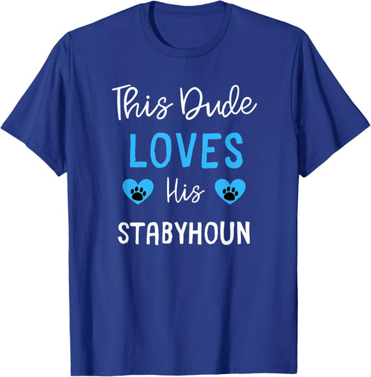 This Dude Loves His Stabyhoun T-Shirt - T-Shirt | Royal