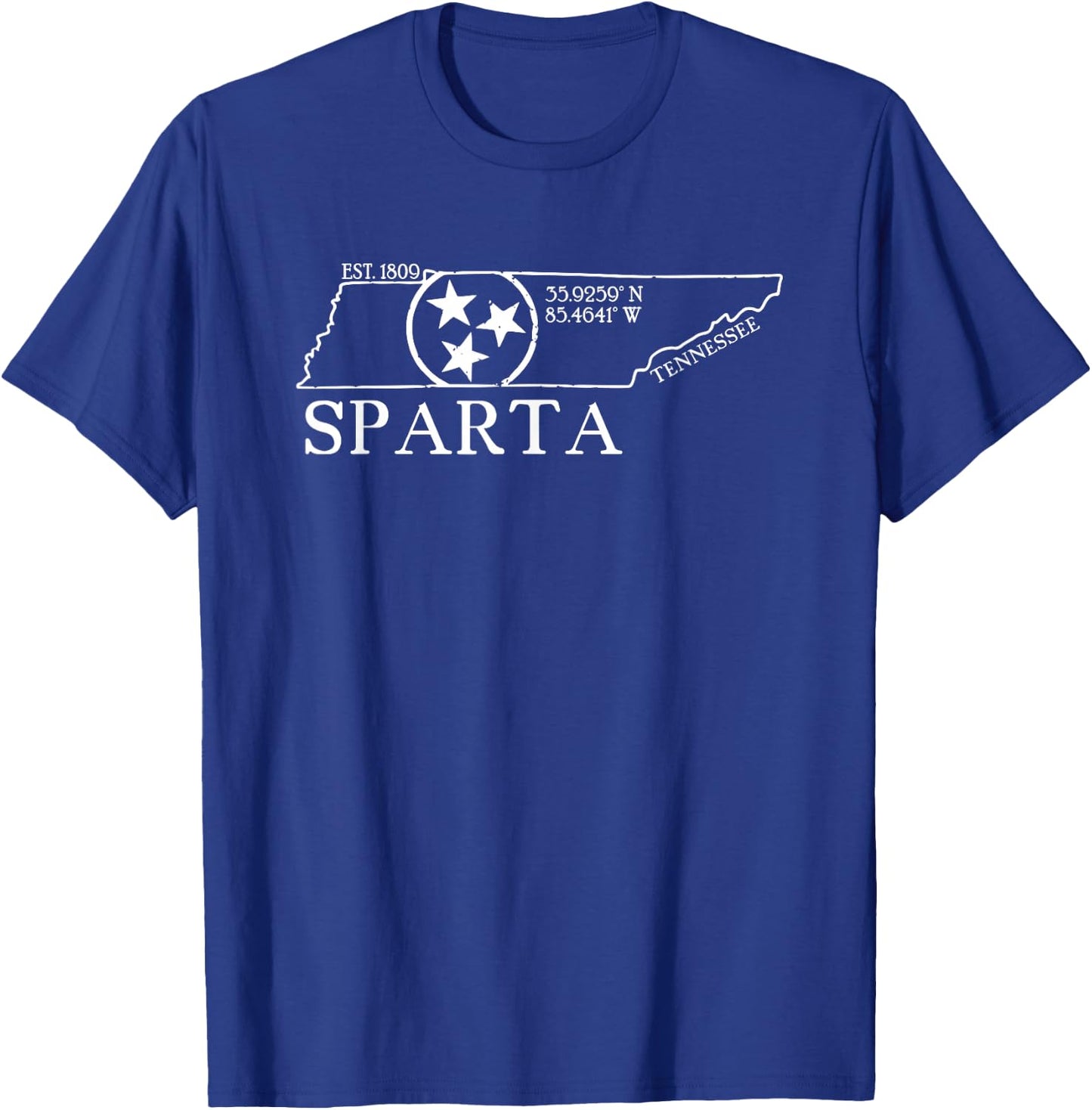 Sparta TN Tennessee Tri Star Cute Southern T-Shirt - T-Shirt | Royal