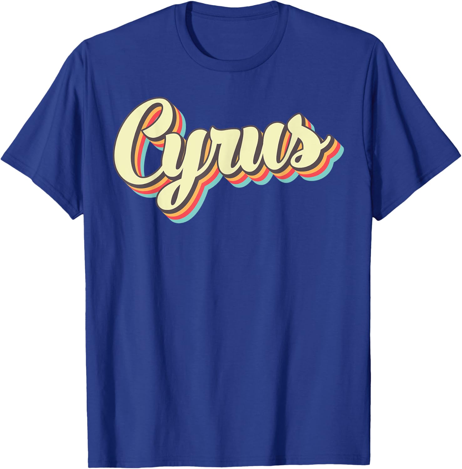 Cyrus Retro Art Baseball Font Vintage T-Shirt - T-Shirt | Royal