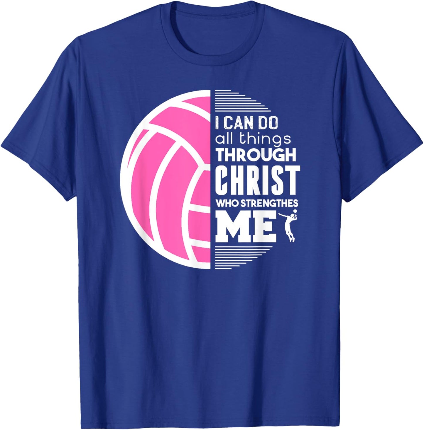 Christian Volleyball I Can Do All Things Philippians Gift T-Shirt - T-Shirt | Royal