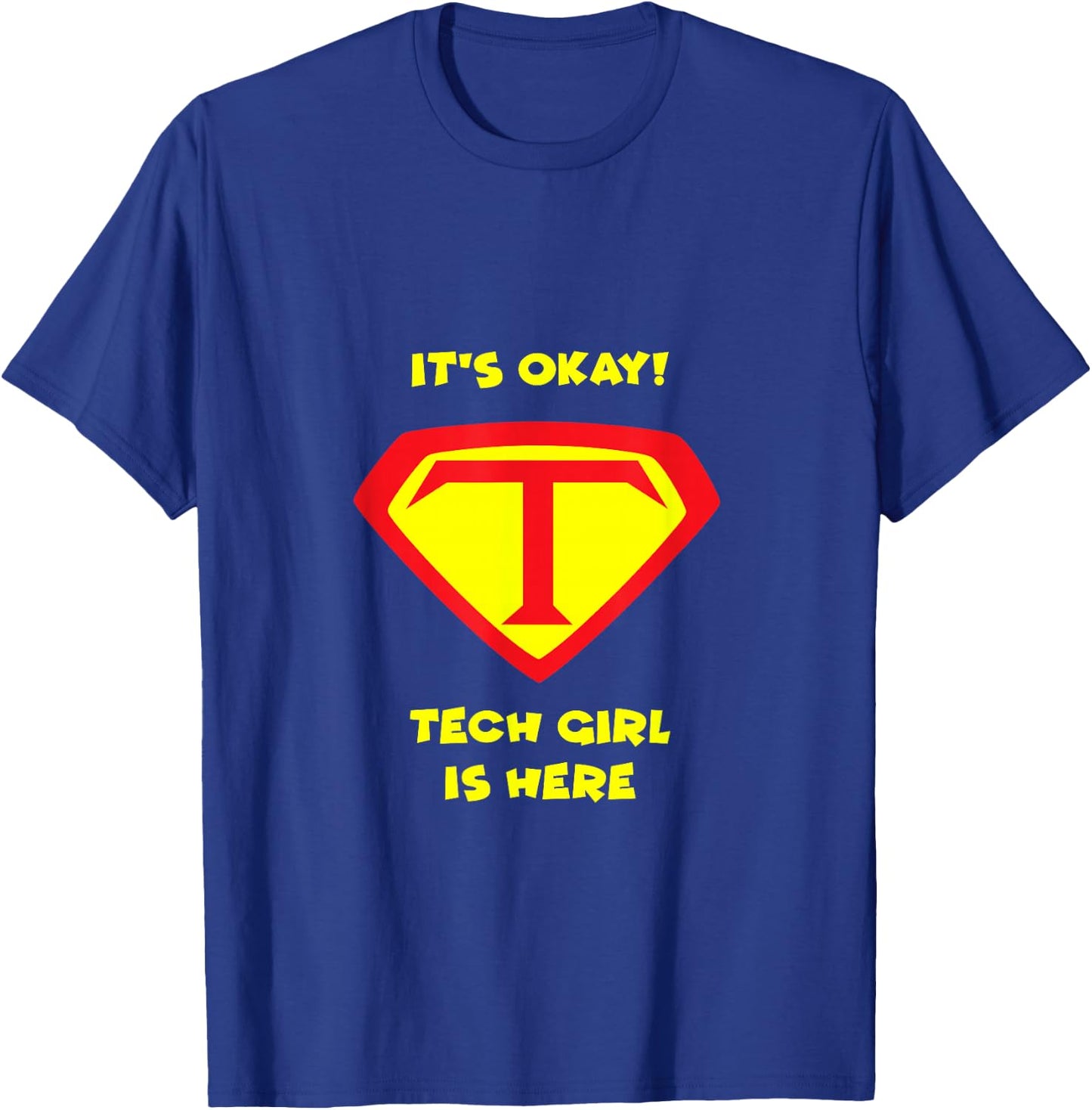 Tech Support Girl Female Computer Technology Design T-Shirt - T-Shirt | Royal