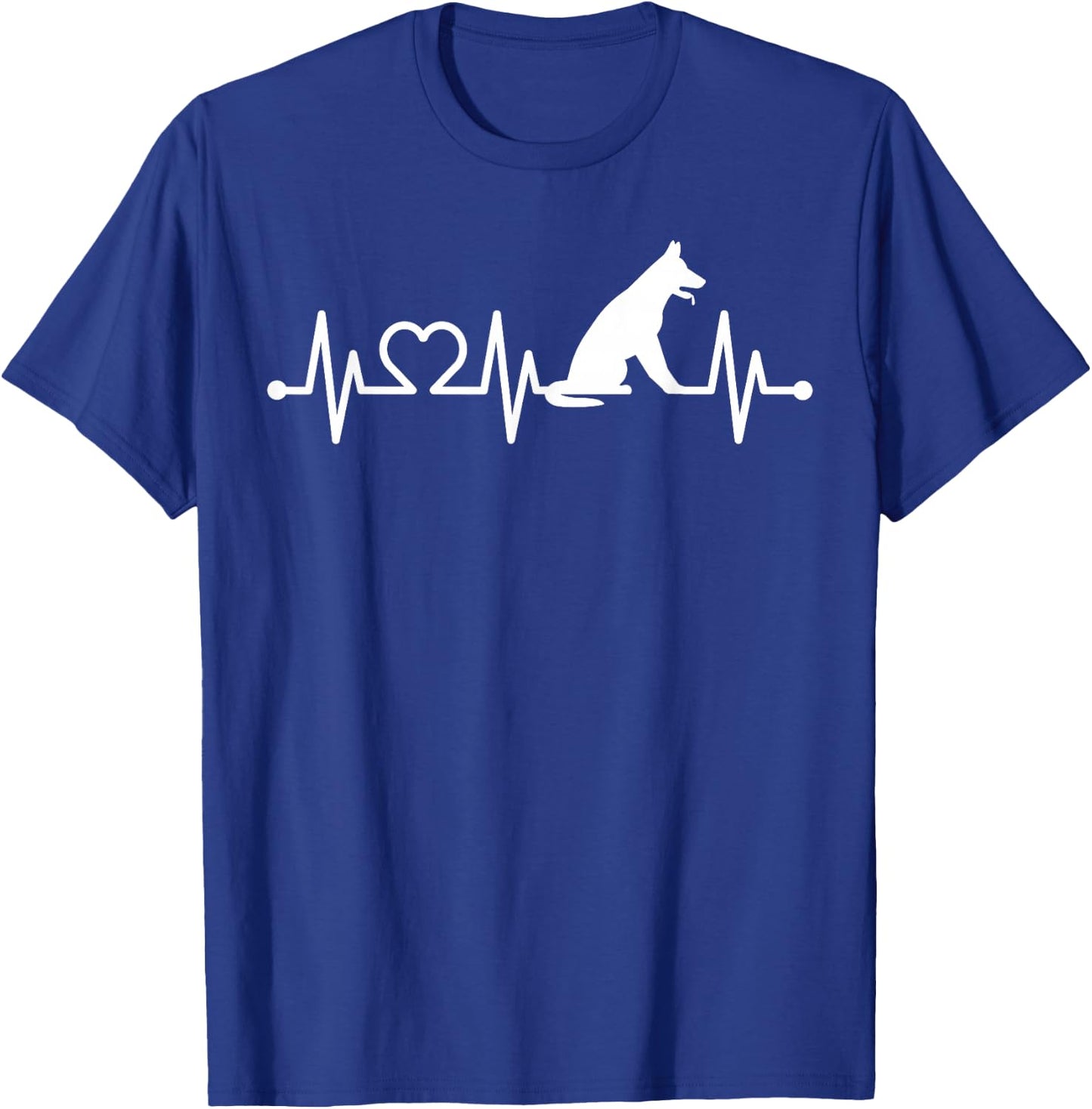 ECG Heartbeat German Shepherd Pulse for Dog Owners T-Shirt - T-Shirt | Royal