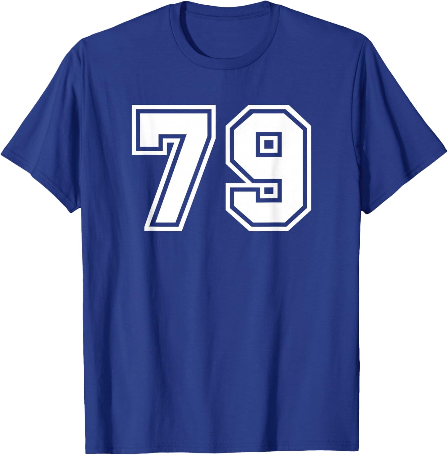 White Sports Team Number #79 T-Shirt - T-Shirt | Royal