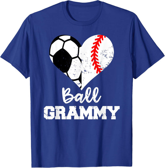 Ball Grammy Heart Funny Soccer Baseball Grammy T-Shirt - T-Shirt | Royal