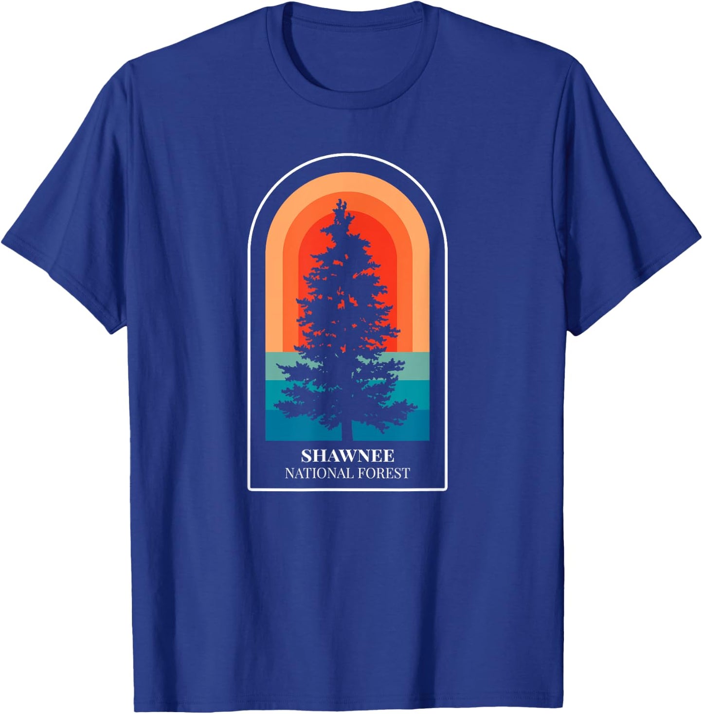 Retro Shawnee National Forest Illinois Hiking T-Shirt - T-Shirt | Royal