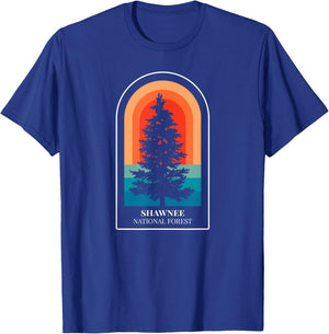 Retro Shawnee National Forest Illinois Hiking T-Shirt - T-Shirt | Royal