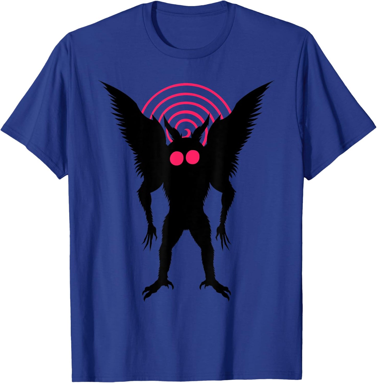 Moth Man Silhouette With Red Eyes Dimensional Portal Mothman T-Shirt - T-Shirt | Royal