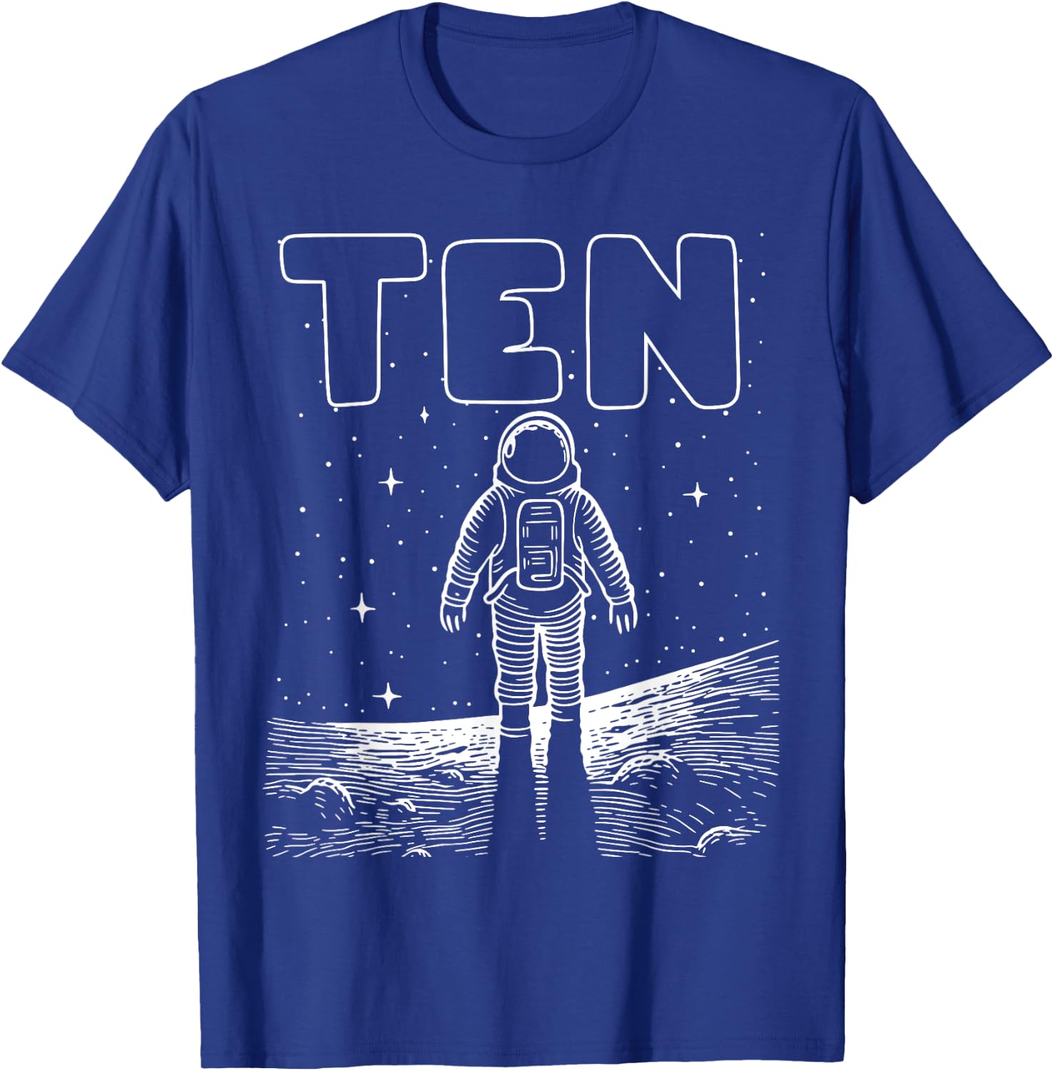 10th Birthday Ten Year Old Space Astronaut Tenth Birthday T-Shirt - T-Shirt | Royal