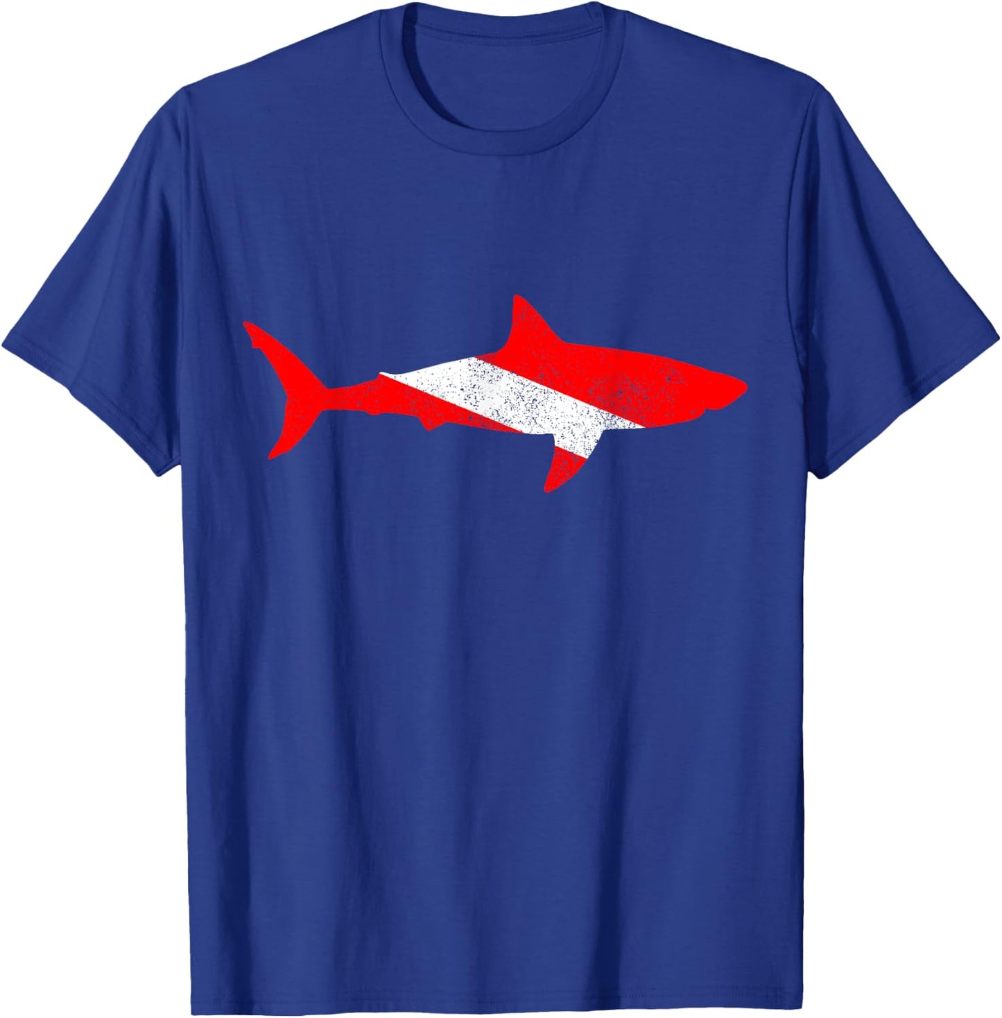 Shark Diving Scuba Diver Scuba Diving Flag T-Shirt - T-Shirt | Royal