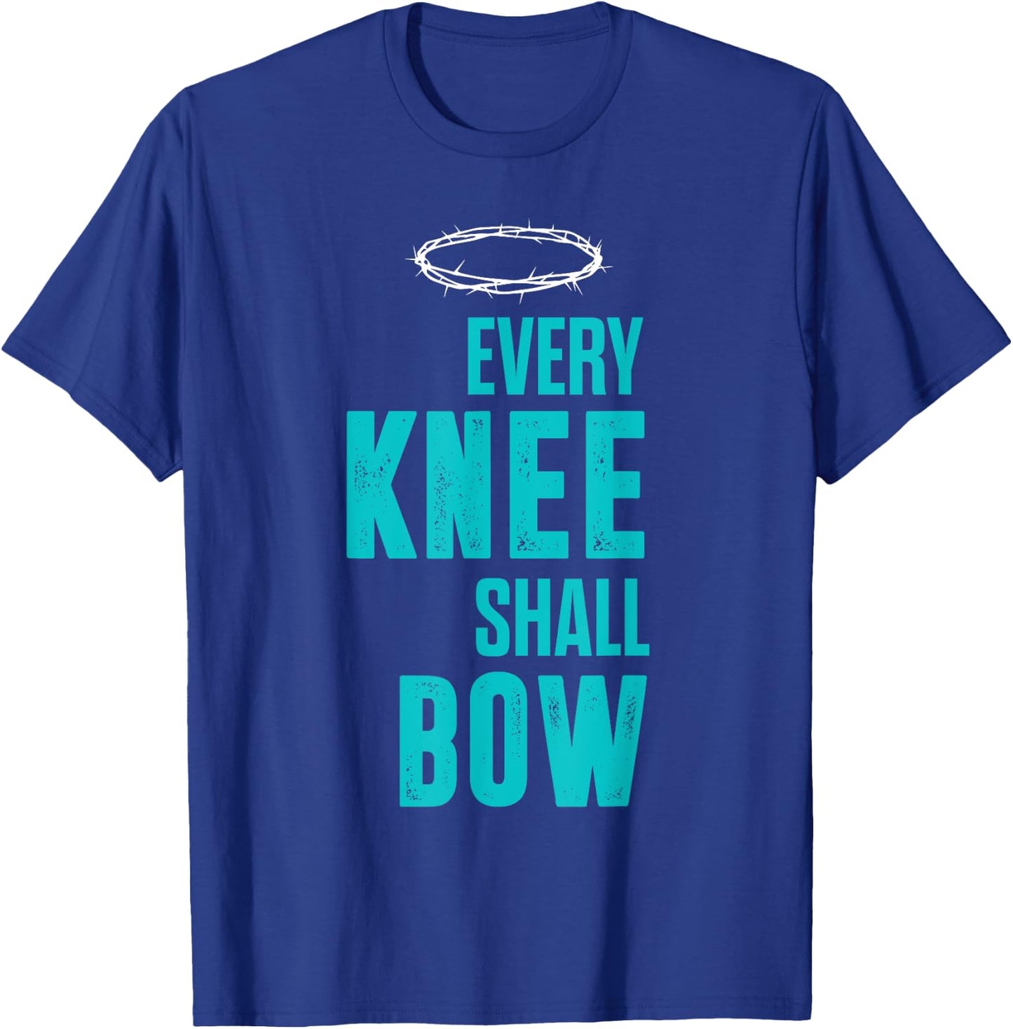 Christian Every Knee Shall Bow Romans Bible Verse T-Shirt - T-Shirt | Royal
