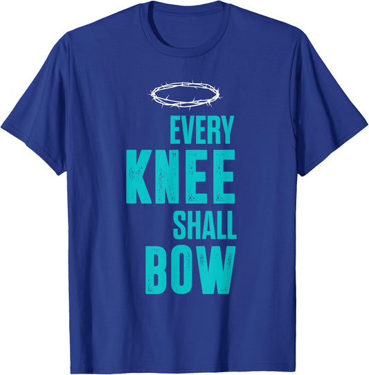 Christian Every Knee Shall Bow Romans Bible Verse T-Shirt - T-Shirt | Royal