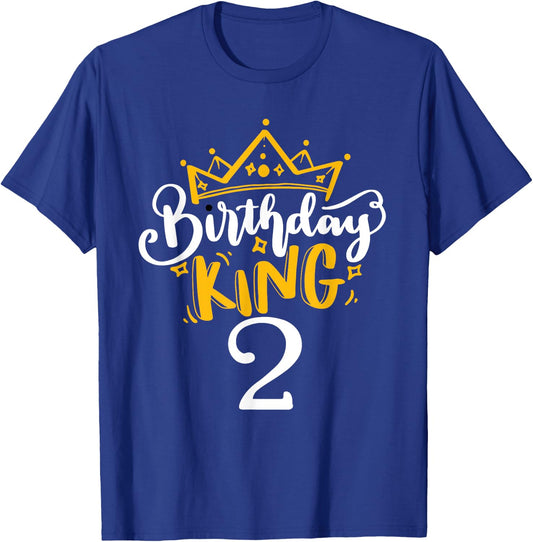 2nd Birthday King 2 Years Old Party Ideas For Boys T-Shirt - T-Shirt | Royal