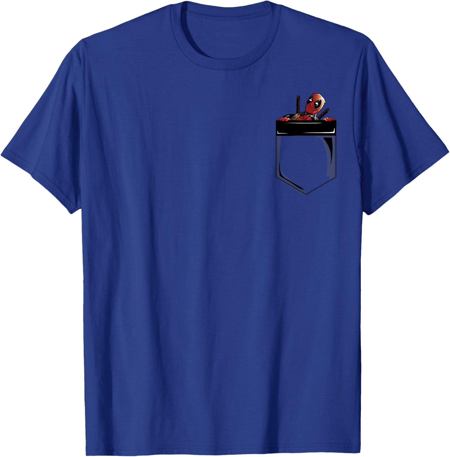 Marvel Deadpool Peekaboo Faux Pocket Graphic T-Shirt - T-Shirt | Royal