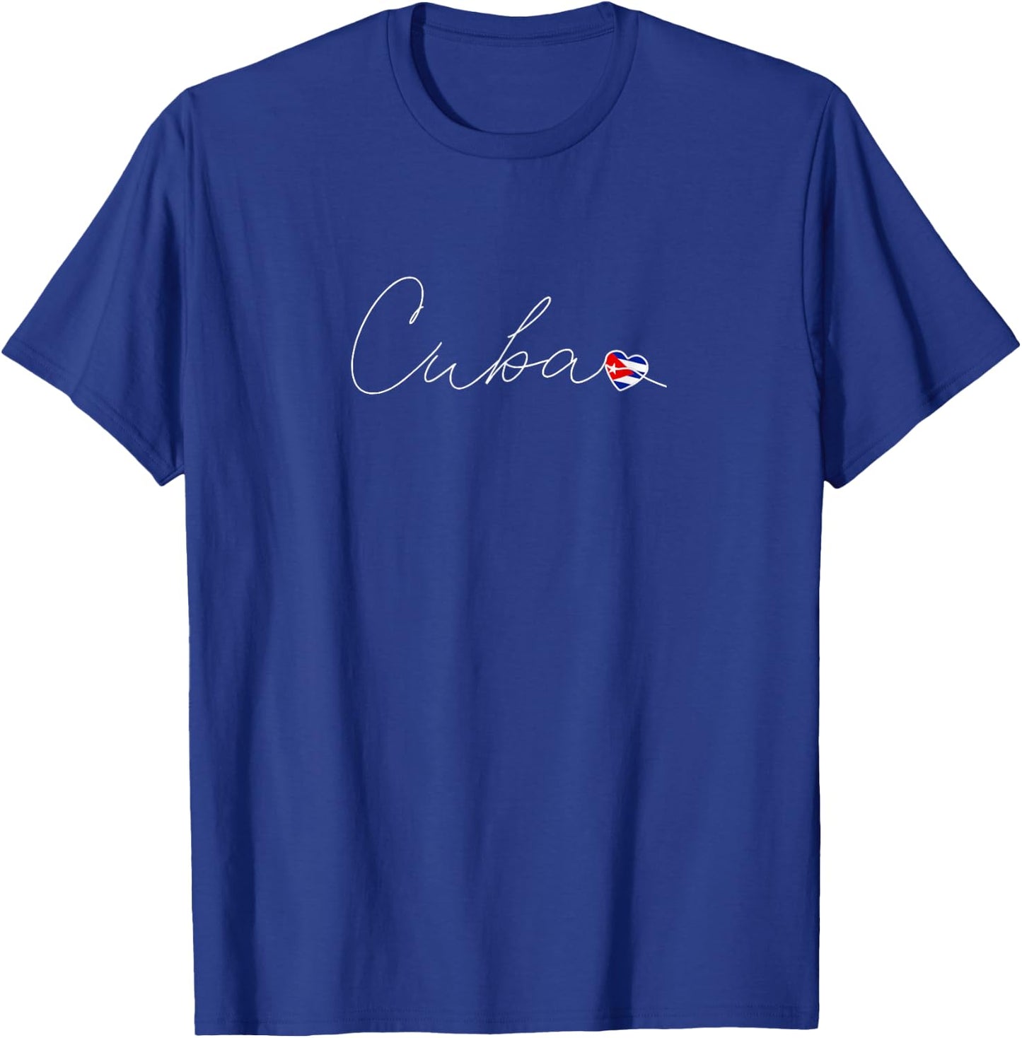 Cuba Simple Love Cuban Flag Heart on Cuba T-Shirt - T-Shirt | Royal