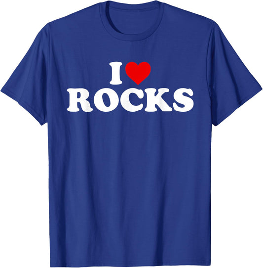 I Love Rocks - Heart T-Shirt - T-Shirt | Royal