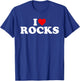 I Love Rocks - Heart T-Shirt - T-Shirt | Royal