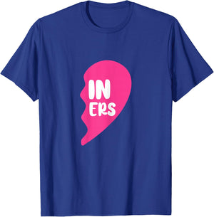 Twin Sisters Half Heart Twins Sibling Matching T-Shirt - T-Shirt | Royal