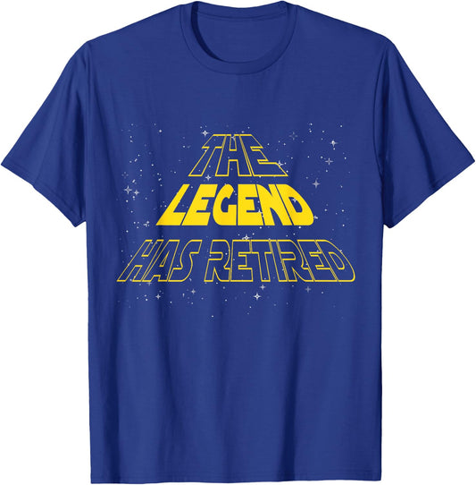 The Legend Has Retired Retiree T shirt -Sci fi fan T-Shirt - T-Shirt | Royal