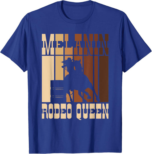 Barrel Racing Melanin Rodeo Queen African American Cowgirl T-Shirt - T-Shirt | Royal