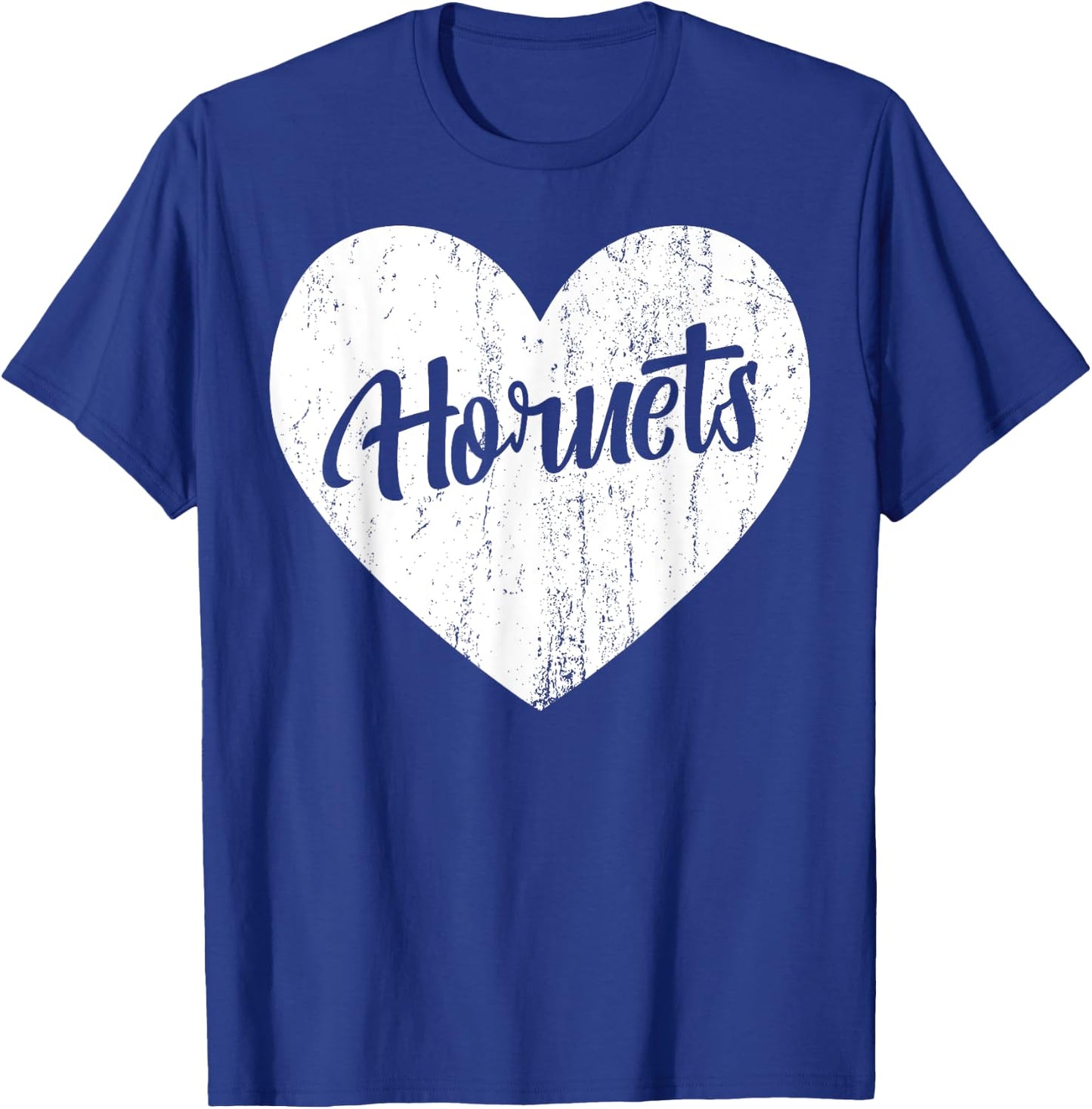 Hornets School Sports Fan Team Spirit Mascot Heart Gift T-Shirt - T-Shirt | Royal
