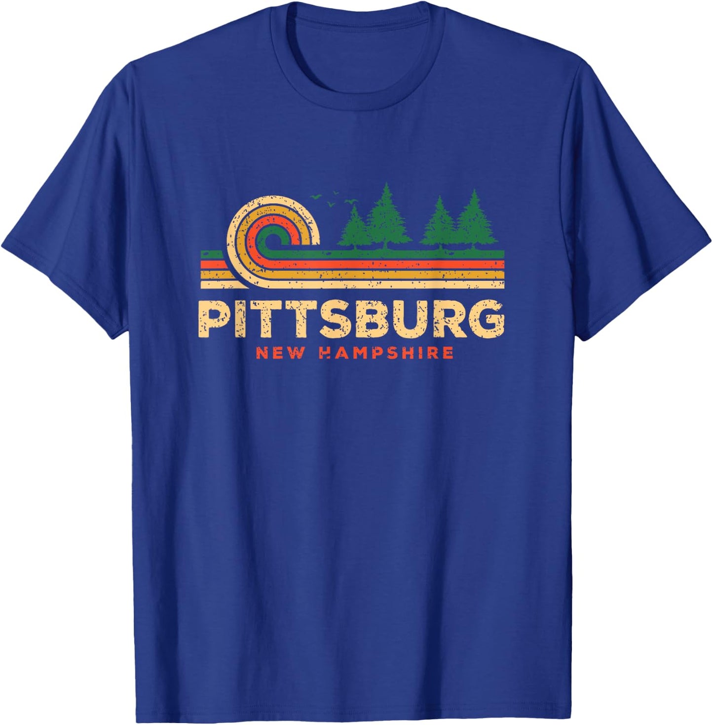 Evergreen Sunset Pittsburgh Forest New Hampshire Woods T-Shirt - T-Shirt | Royal