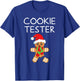 Gingerbread Man Boys Girls Kids Christmas Cookie Tester T-Shirt - T-Shirt | Royal
