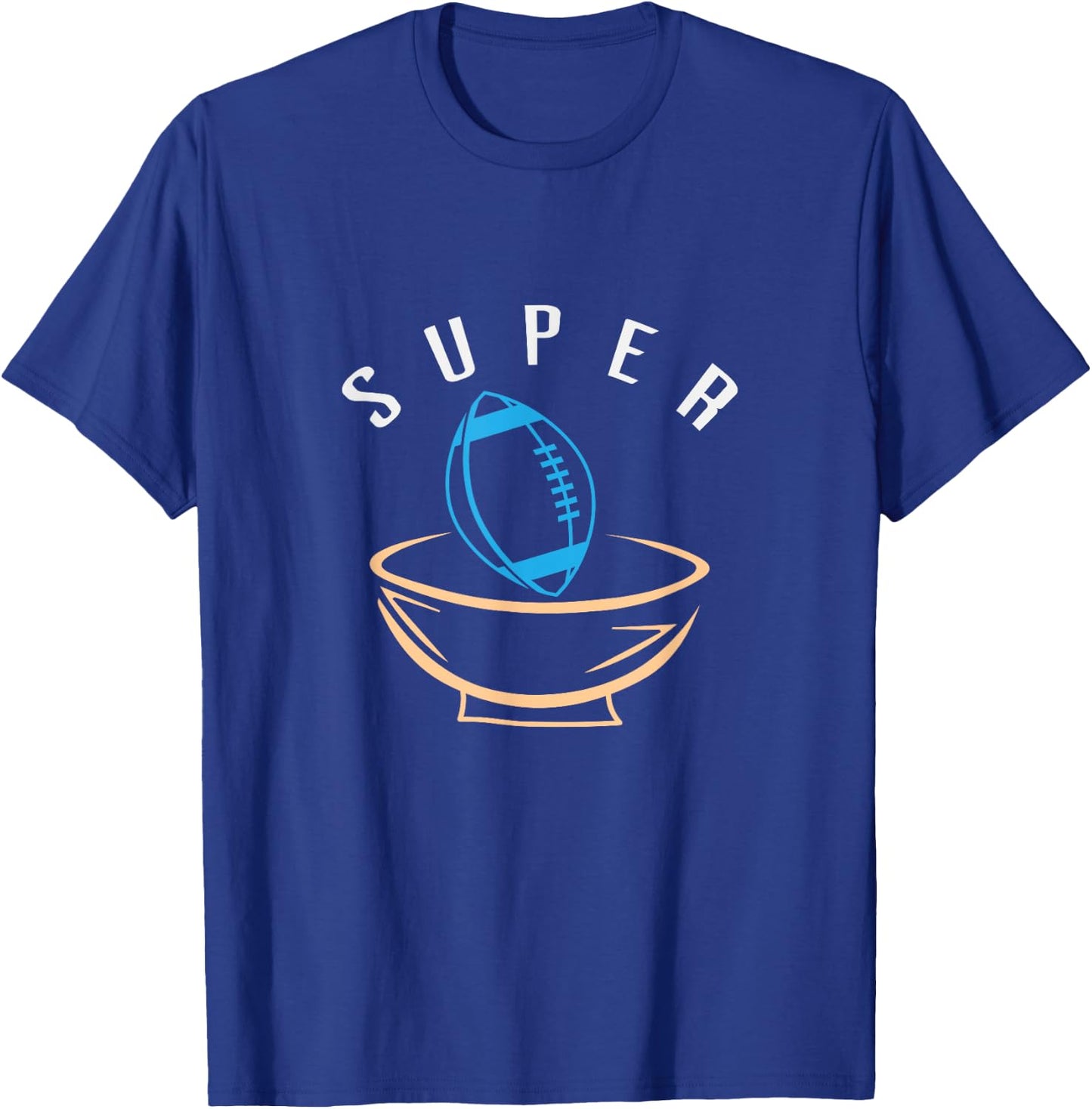 Funny Football with Snack Bowl Funny Gift Man Woman T-Shirt - T-Shirt | Royal