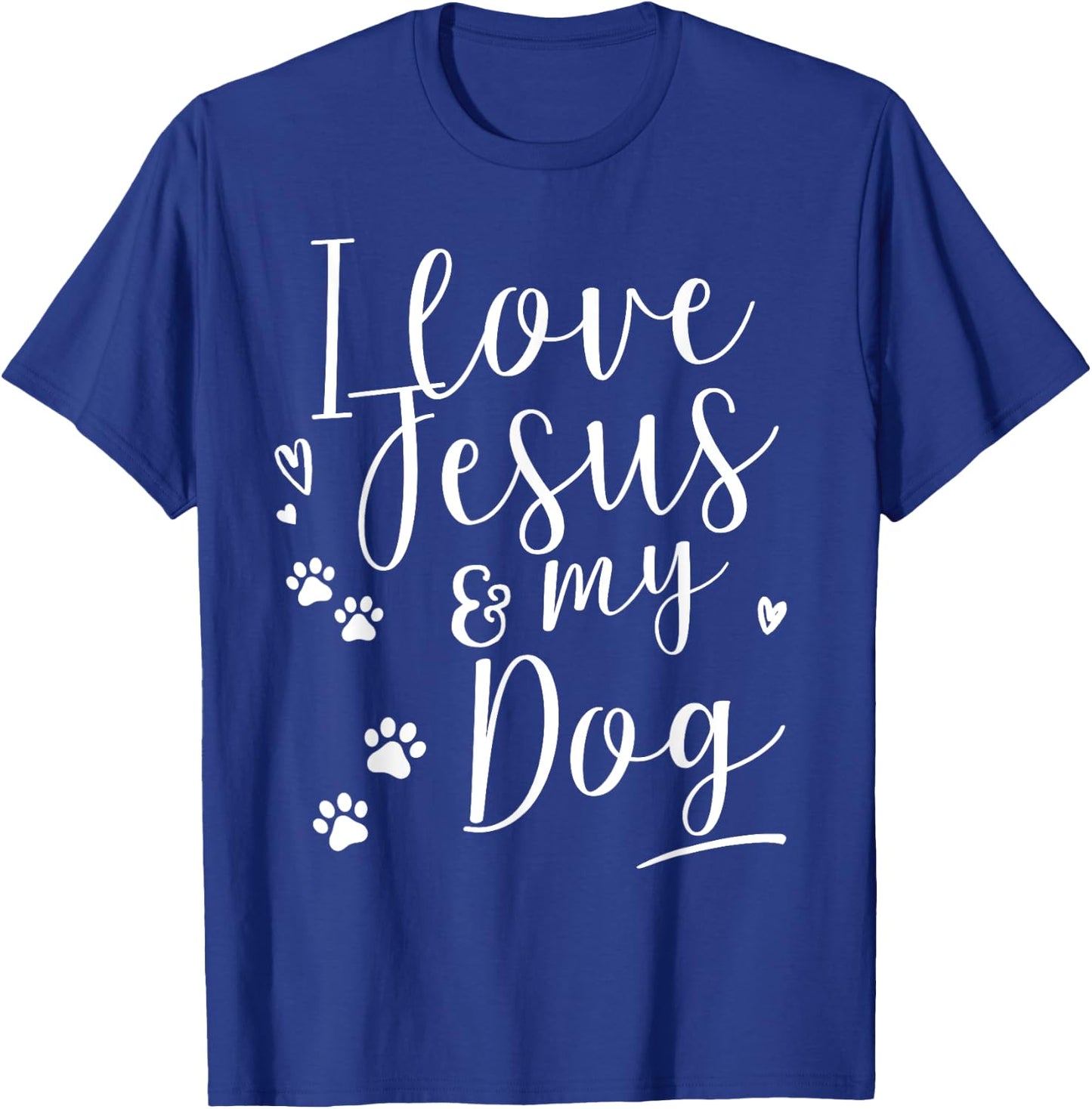 I love Jesus and my Dog Shirt Women Girls Kids T-Shirt - T-Shirt | Royal