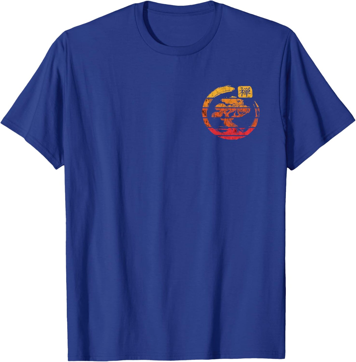Bonsai Tree Enso Circle Retro Vintage Sunset Japan Buddha T-Shirt - T-Shirt | Royal