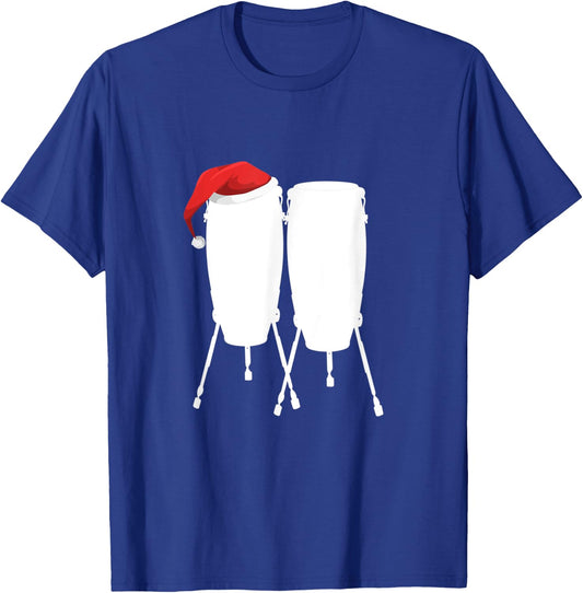 Conga Drum Christmas Shirt - Holiday Drummer Gift T-Shirt - T-Shirt | Royal