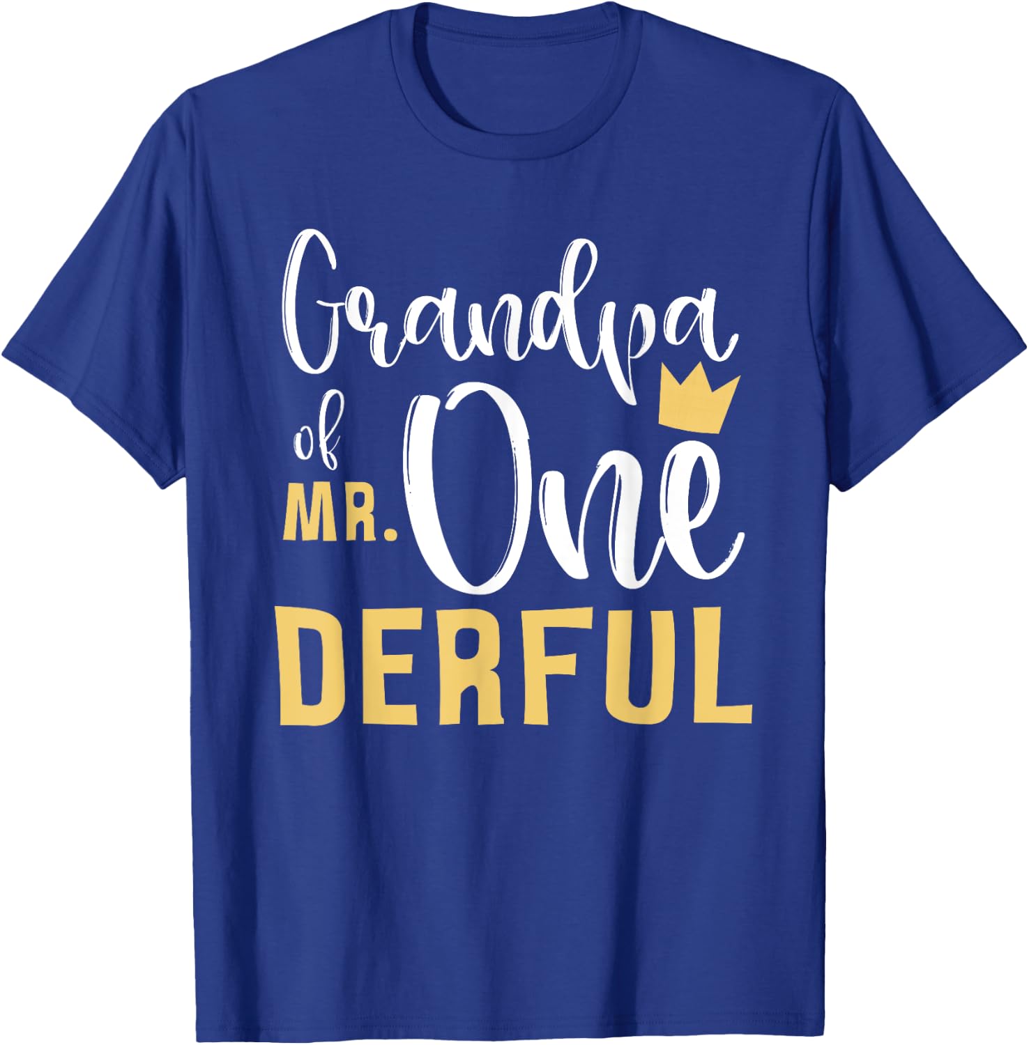 Grandpa of Mr Onederful 1st Birthday First One-Derful Party T-Shirt - T-Shirt | Royal