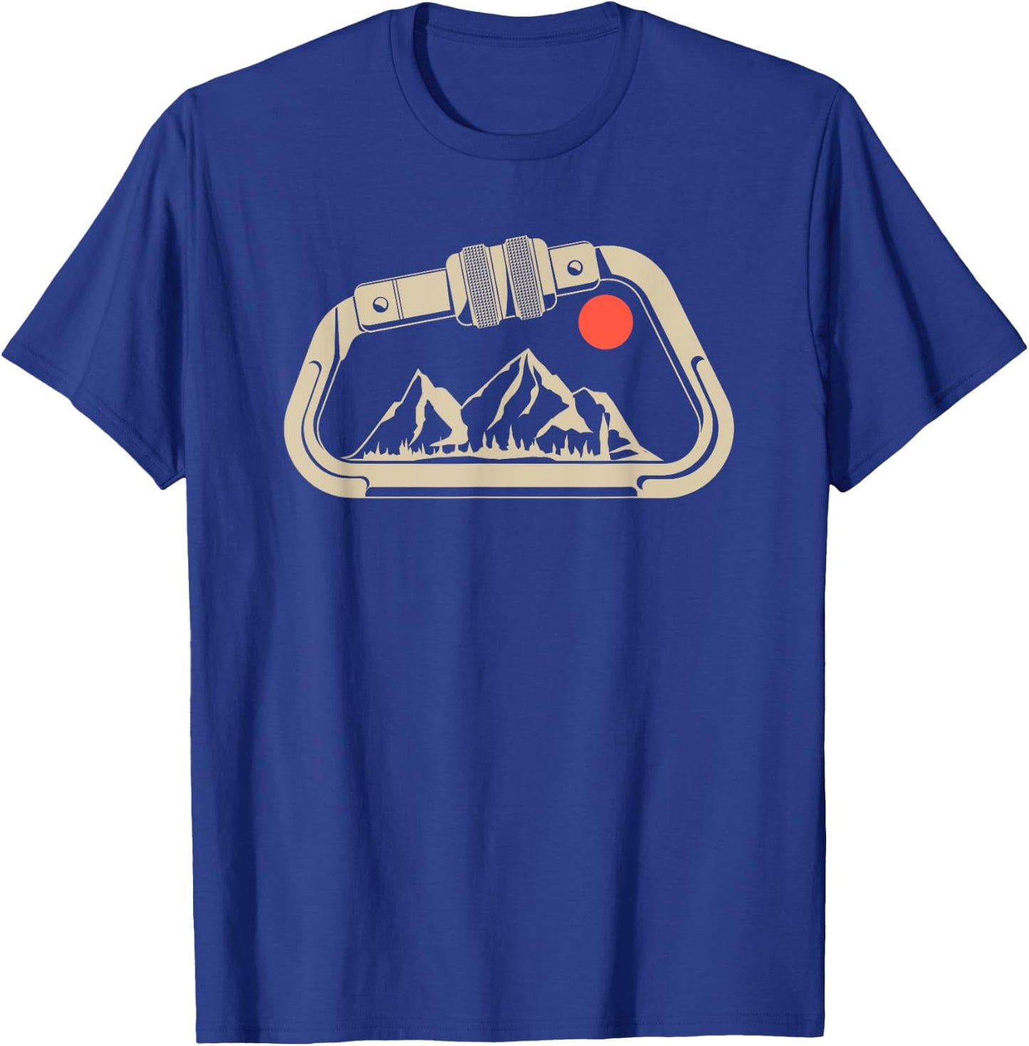 Retro Rock Climbing Bouldering Mountain Carabiner Clip T-Shirt - T-Shirt | Royal
