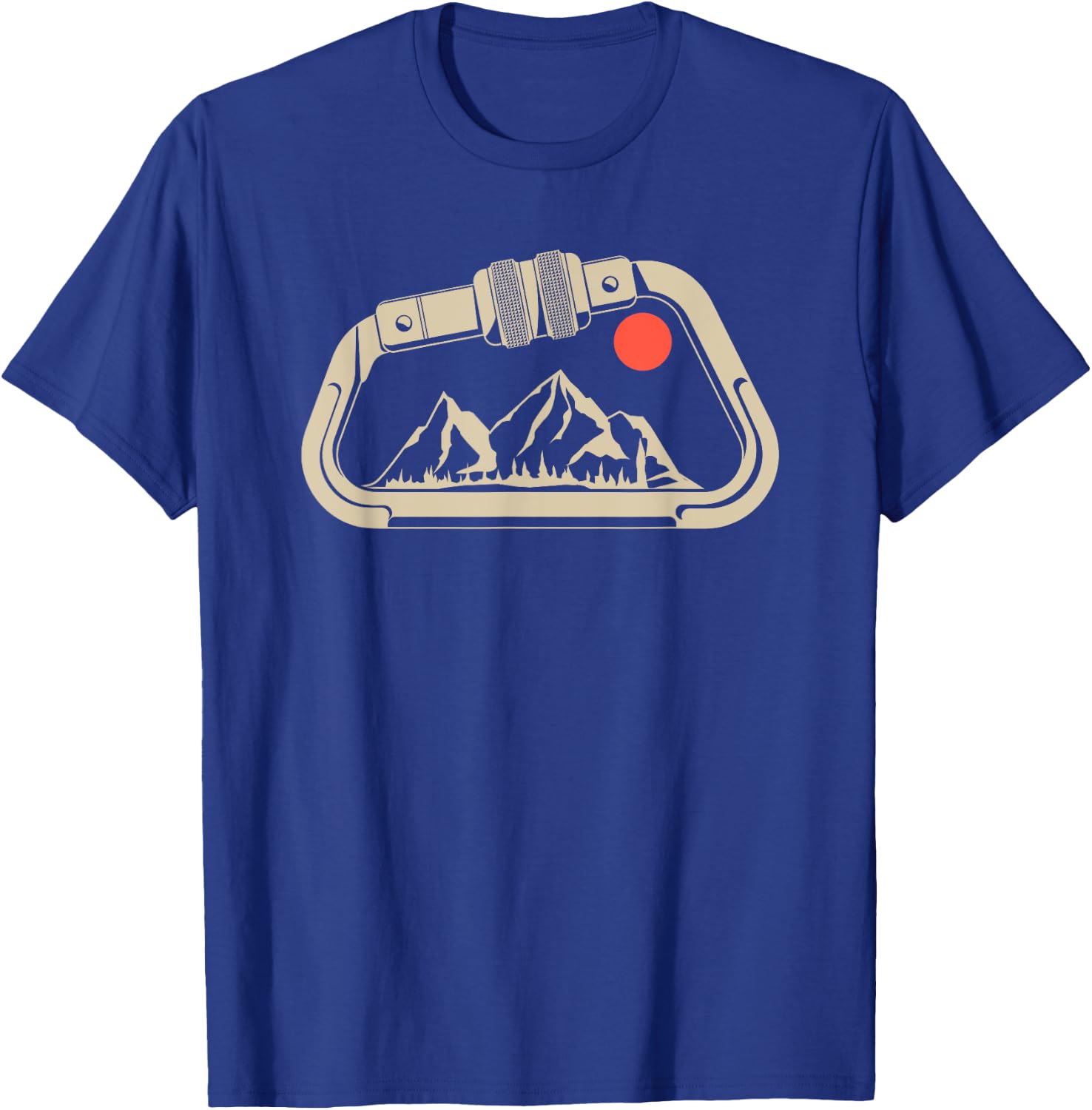 Retro Rock Climbing Bouldering Mountain Carabiner Clip T-Shirt - T-Shirt | Royal