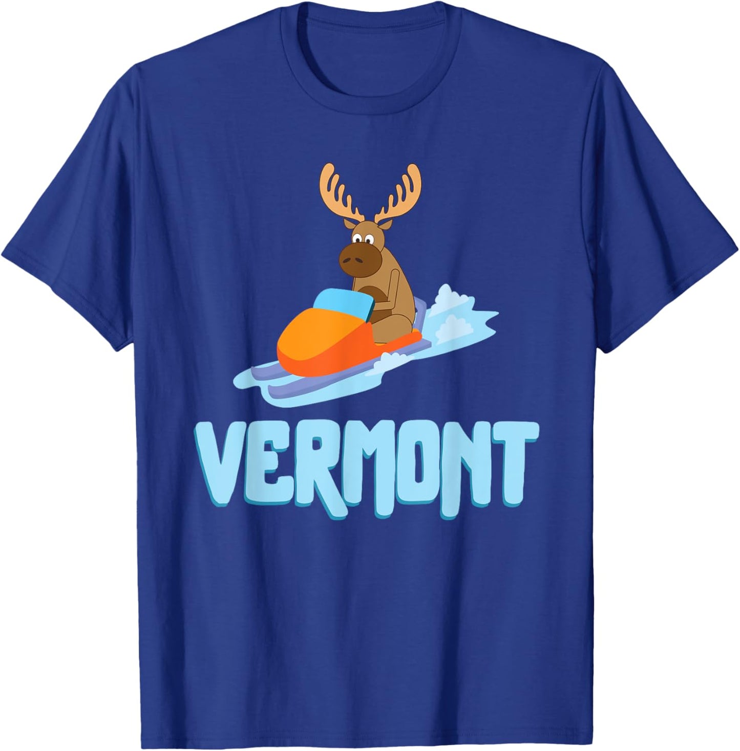 Vermont Moose Snowmobile Sled Gift Riders T-Shirt - T-Shirt | Royal