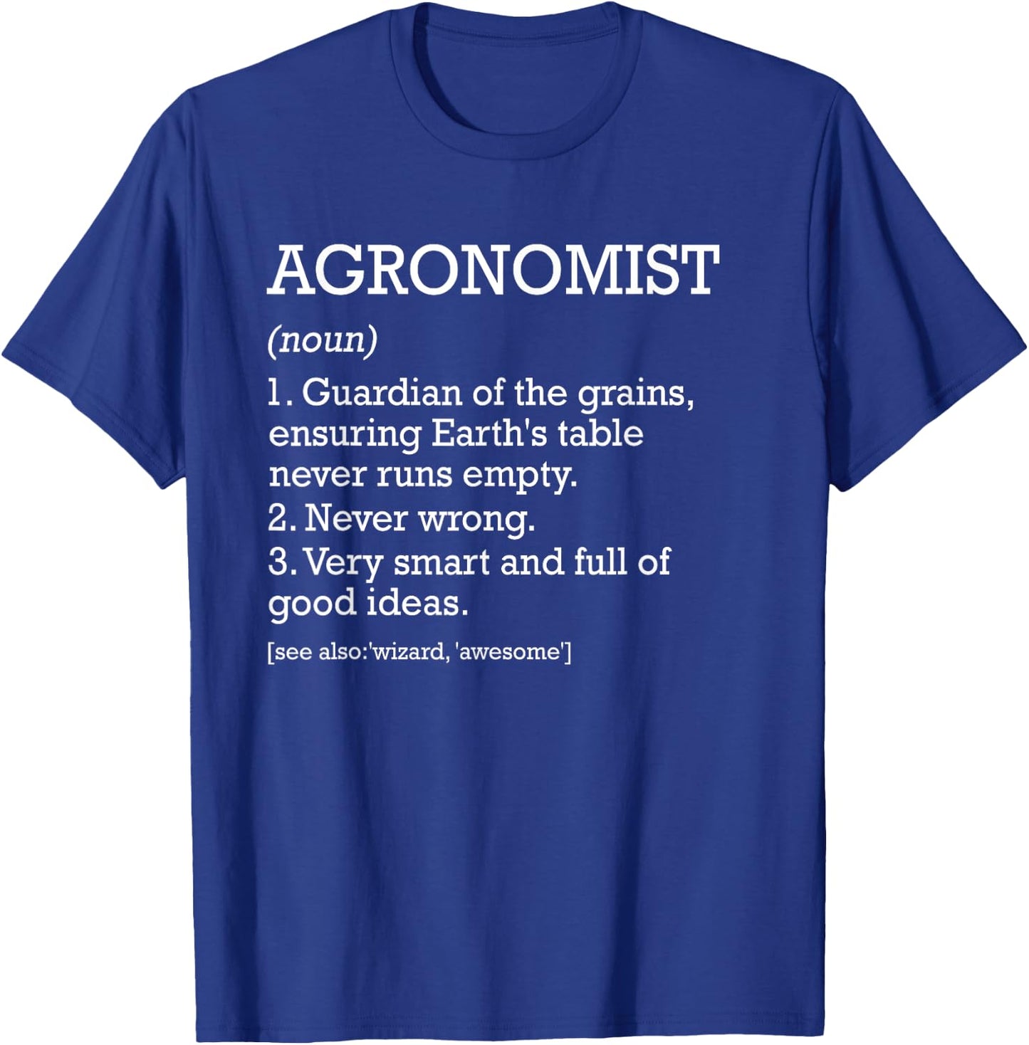 Personalized For Agronomist Job Definition -Adults Black Small Modern Letter Print T-Shirt - T-Shirt | Royal