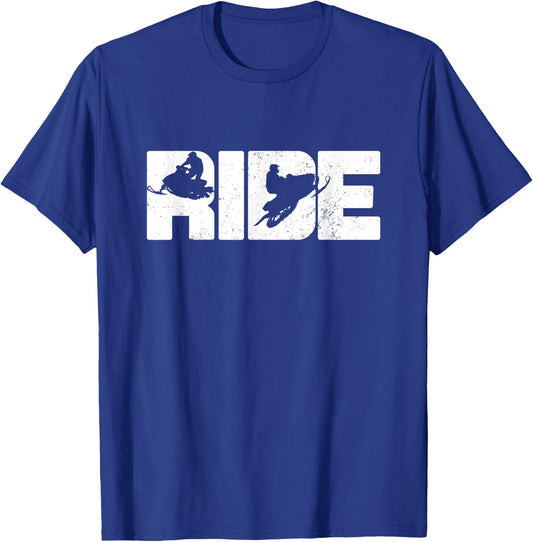 Snowmobile Ride Snowmobiling Motor Sled Winter Sport Gift T-Shirt - T-Shirt | Royal