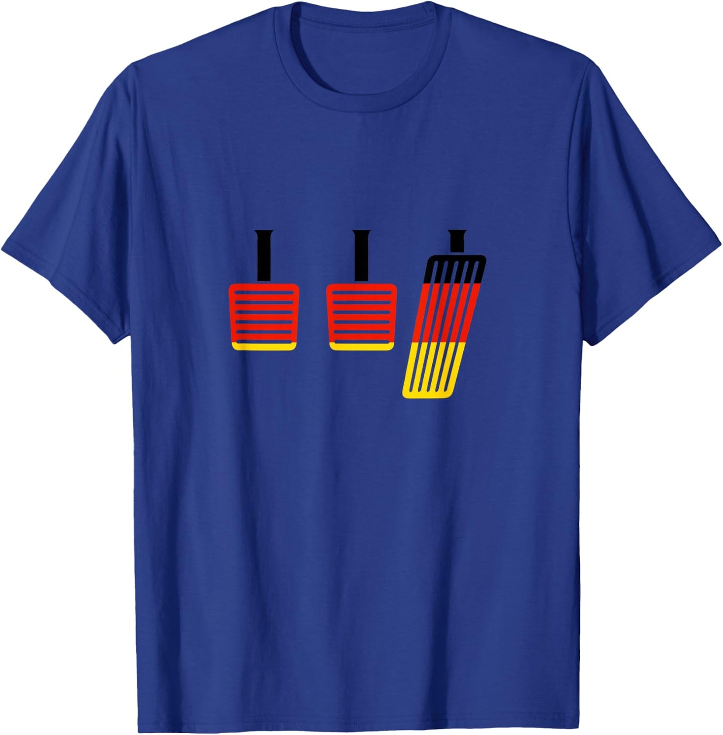 Three Pedals Shirt Manual Clutch German Car Enthusiast T-Shirt - T-Shirt | Royal