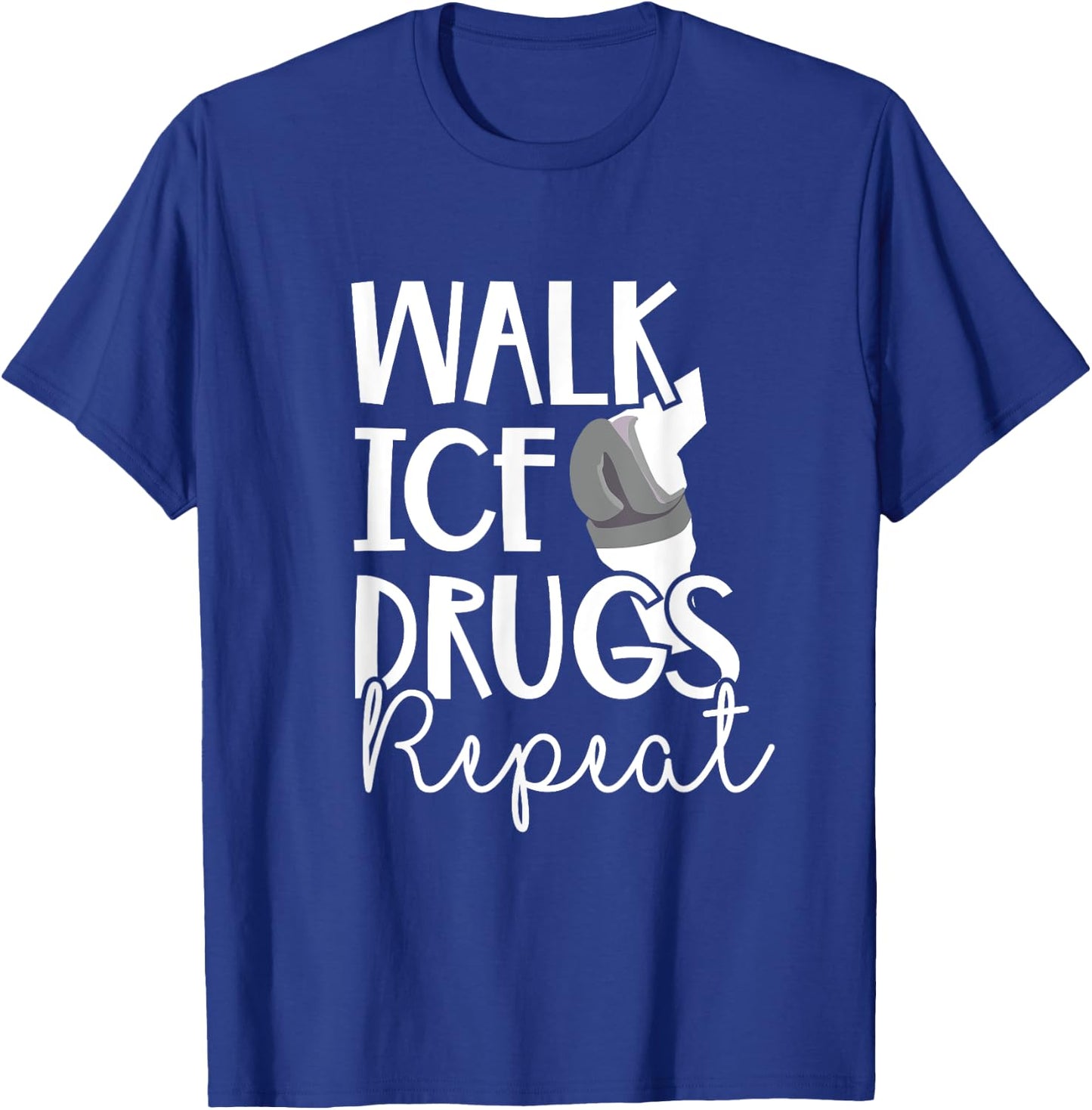 Walk Funny Knee Replacement Ice Therapy Surgery Recovery T-Shirt - T-Shirt | Royal