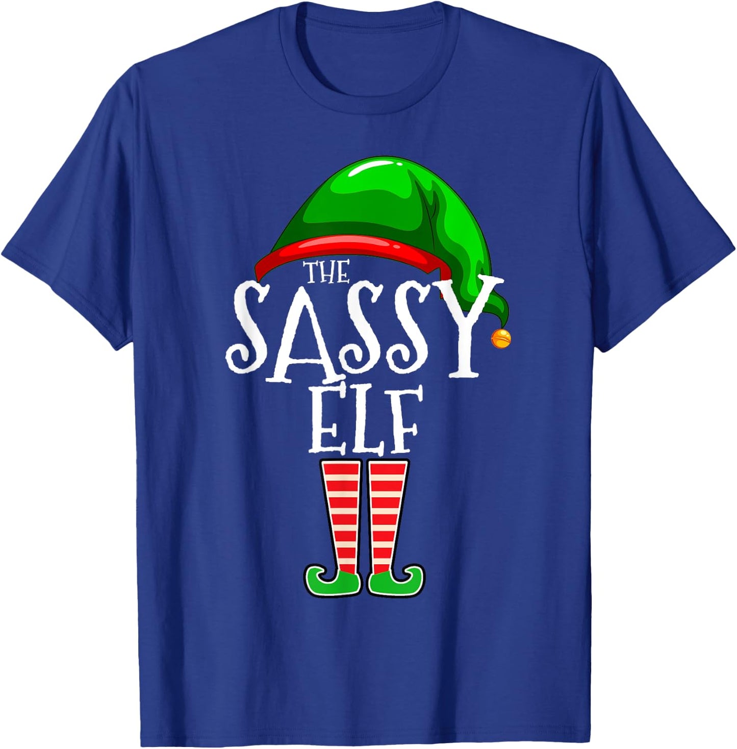 The Sassy Elf Family Matching Group Christmas Gift Funny Short Sleeve T-Shirt - T-Shirt | Royal